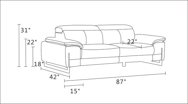 Global United- 636 DivanItalia Italian Leather Sofa