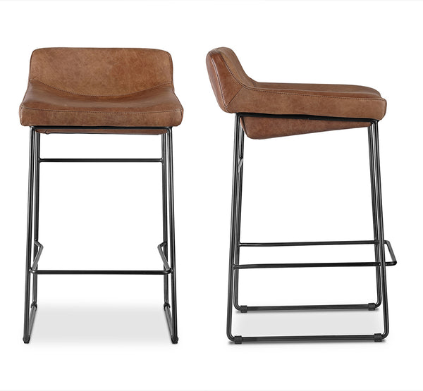 Starlet Leather Counter Stool Set of 2