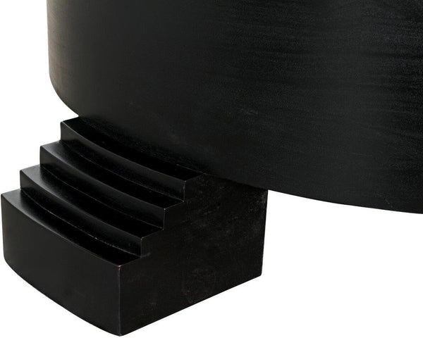 Noir -Tambour Coffee Table, Hand Rubbed Black with Veneer Top