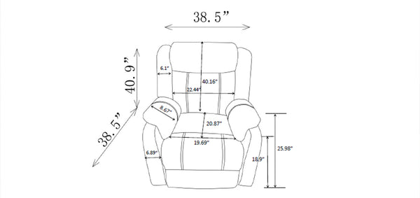 Global Furniture USA U7303 Granite 3-Piece Recliner Sofa Set