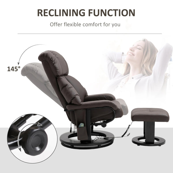 Wayne Recliner Chair with 10 Point Vibration  Massage and Footstool