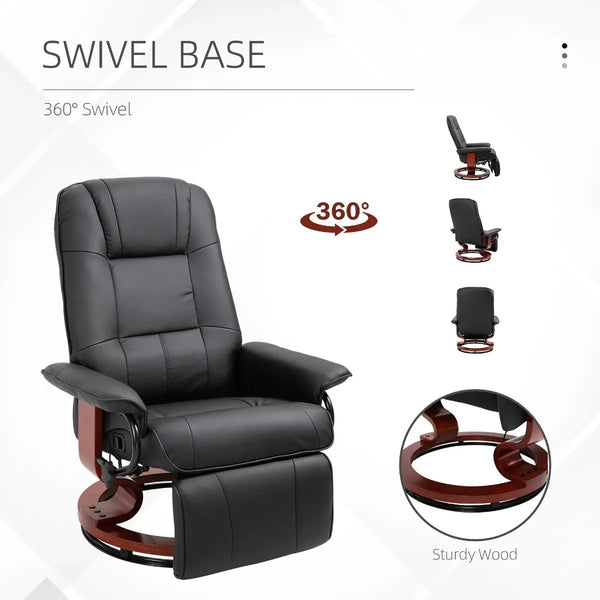 Tommy Swivel Recliner Chair with Footrest