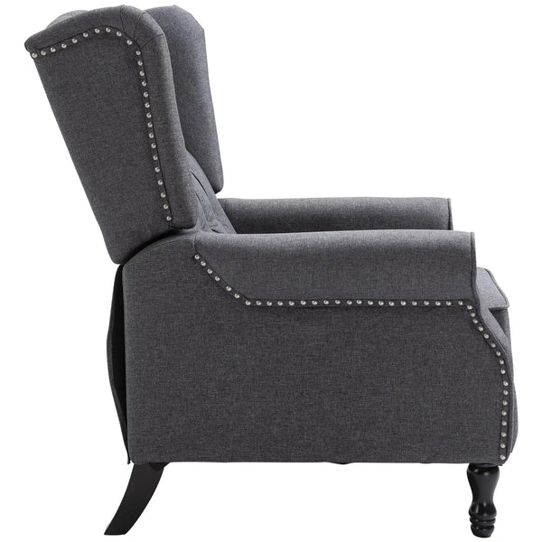 Tufted Push Back Accent Chair With Wingback Recliner